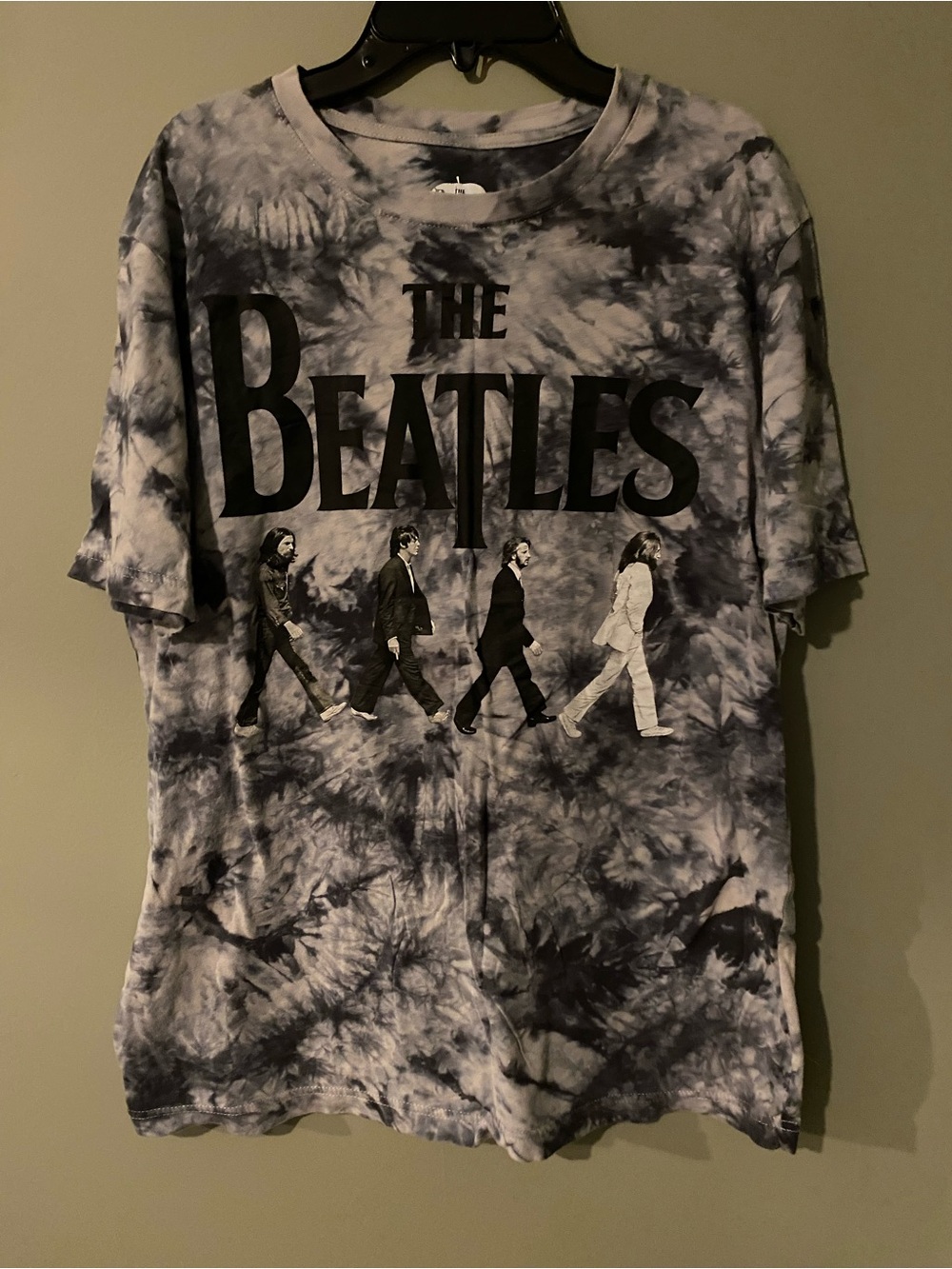 The Beatles Black & White Tie-Dye Short Sleeve Tee